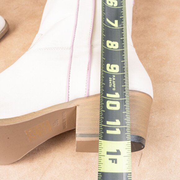 Free People Women Borderline Cream Leather Western Cowboy Boots 8US EUR 38.5 - Picture 6 of 9